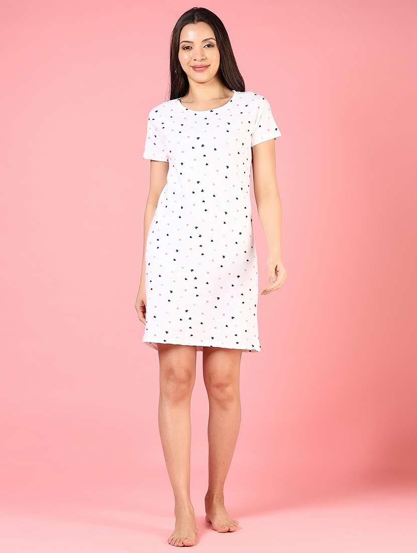 women printed short sleeve sleepshirt