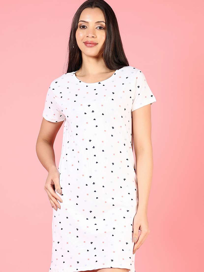 women printed short sleeve sleepshirt - 22168389 -  Standard Image - 4