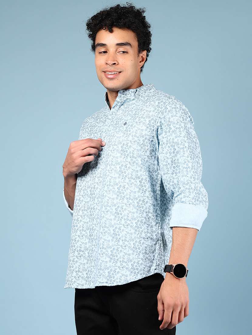 men printed mandarin neck short kurta - 22168429 -  Standard Image - 1