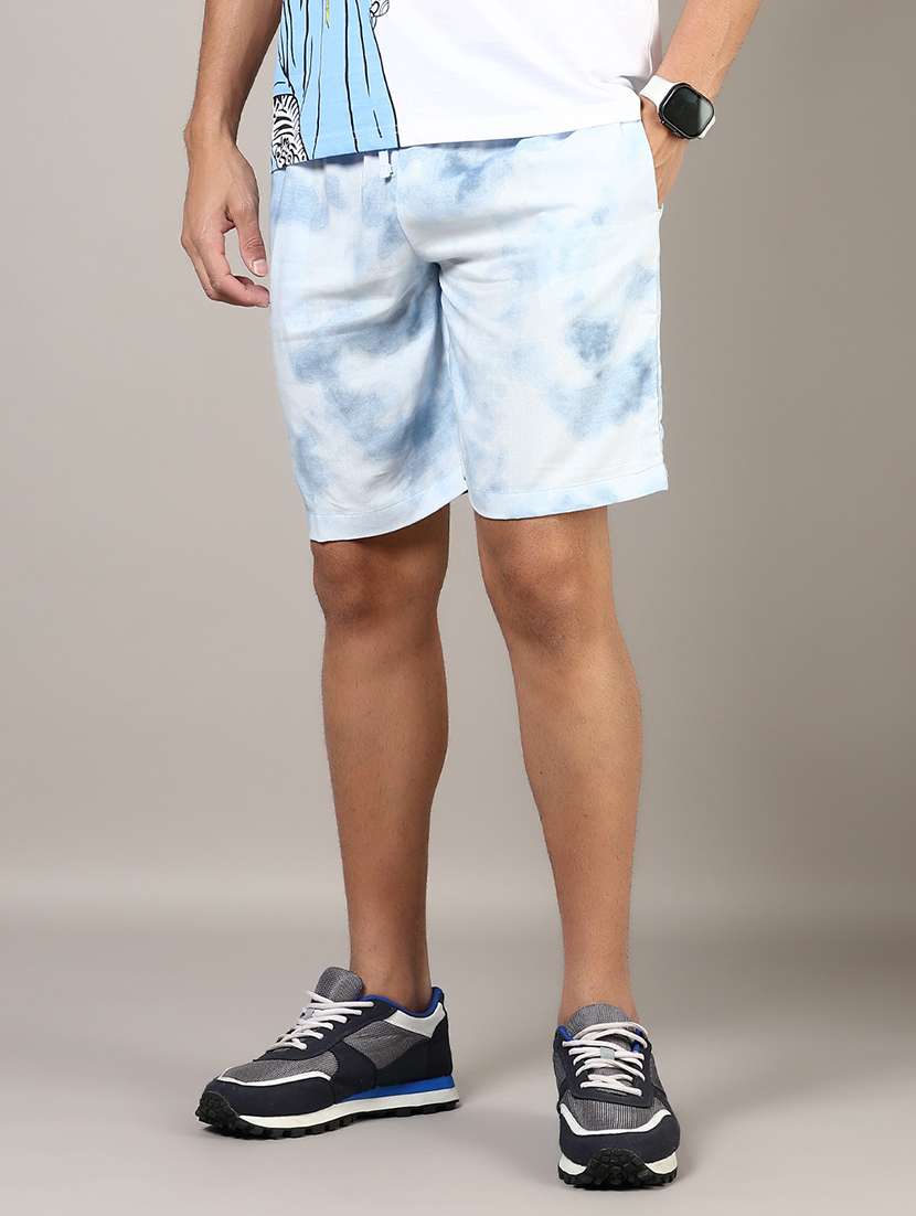 men tie & dye mid rise regular fit shorts - 22168448 -  Standard Image - 1