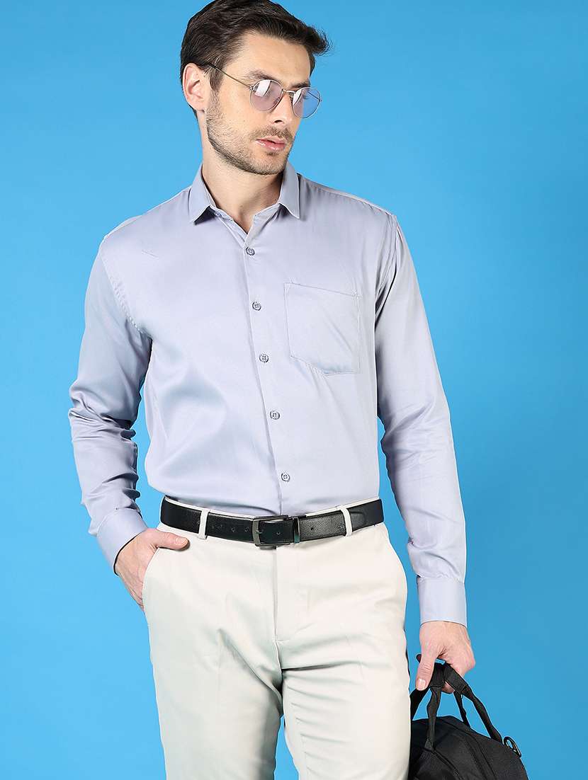 men solid long sleeve regualr fit formal shirt - 22168766 -  Standard Image - 1