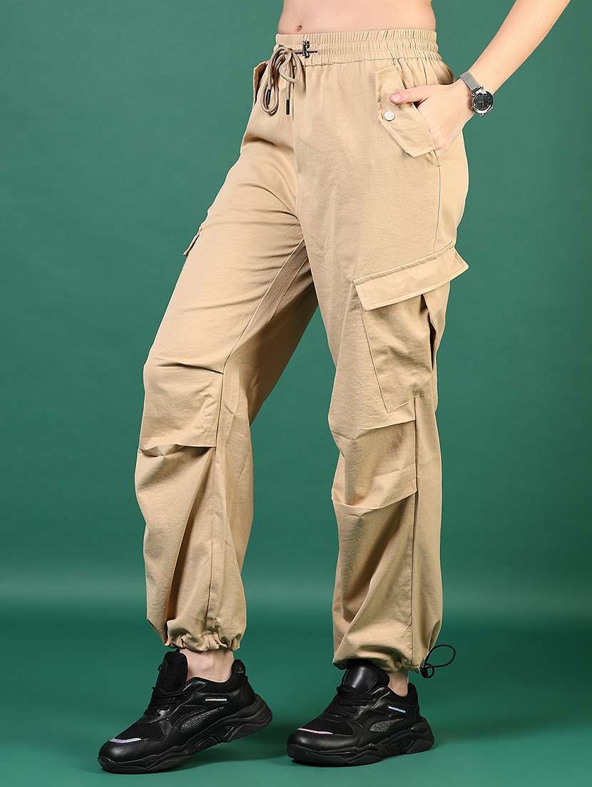 women solid mid rise regular fit jogger - 22168774 -  Standard Image - 1