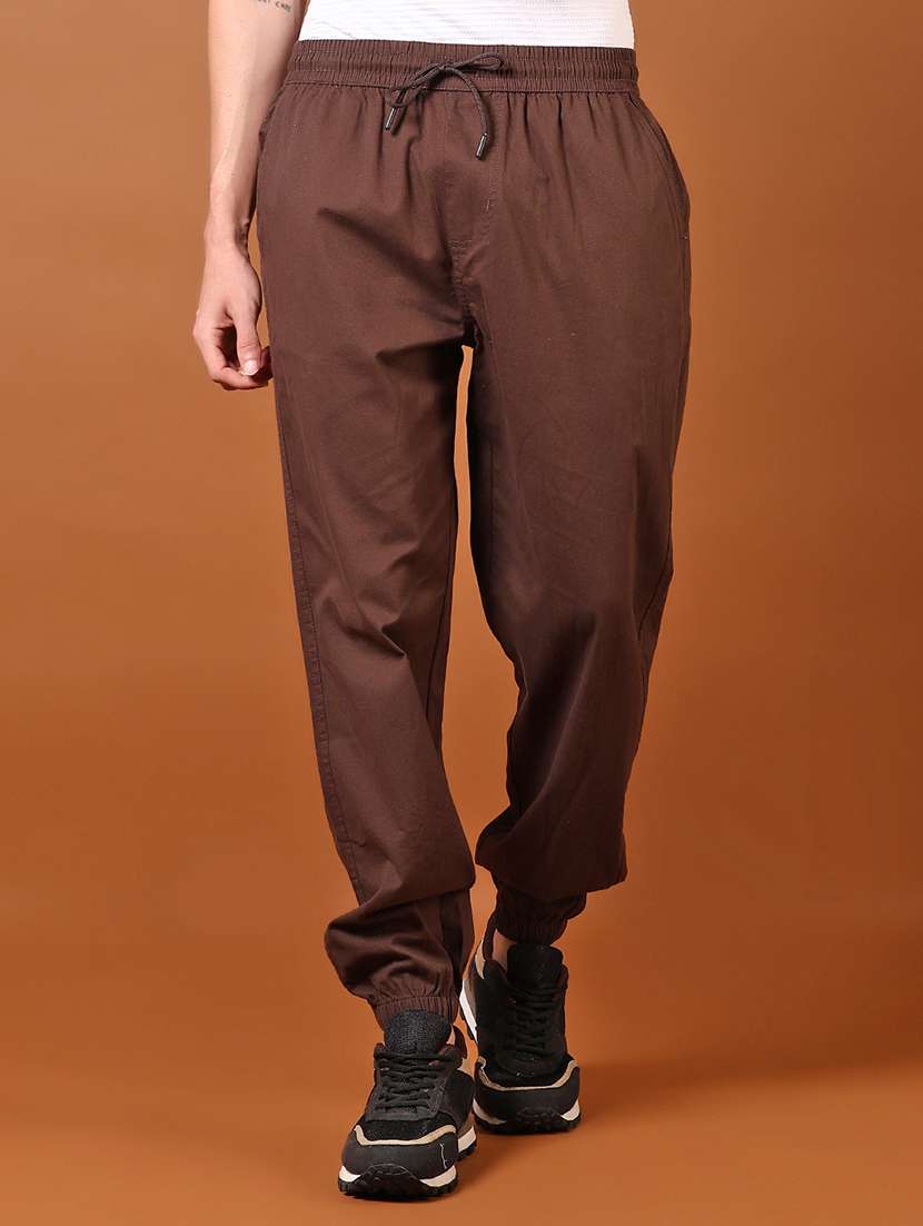 men solid mid rise relaxed fit jogger - 22168837 -  Standard Image - 1