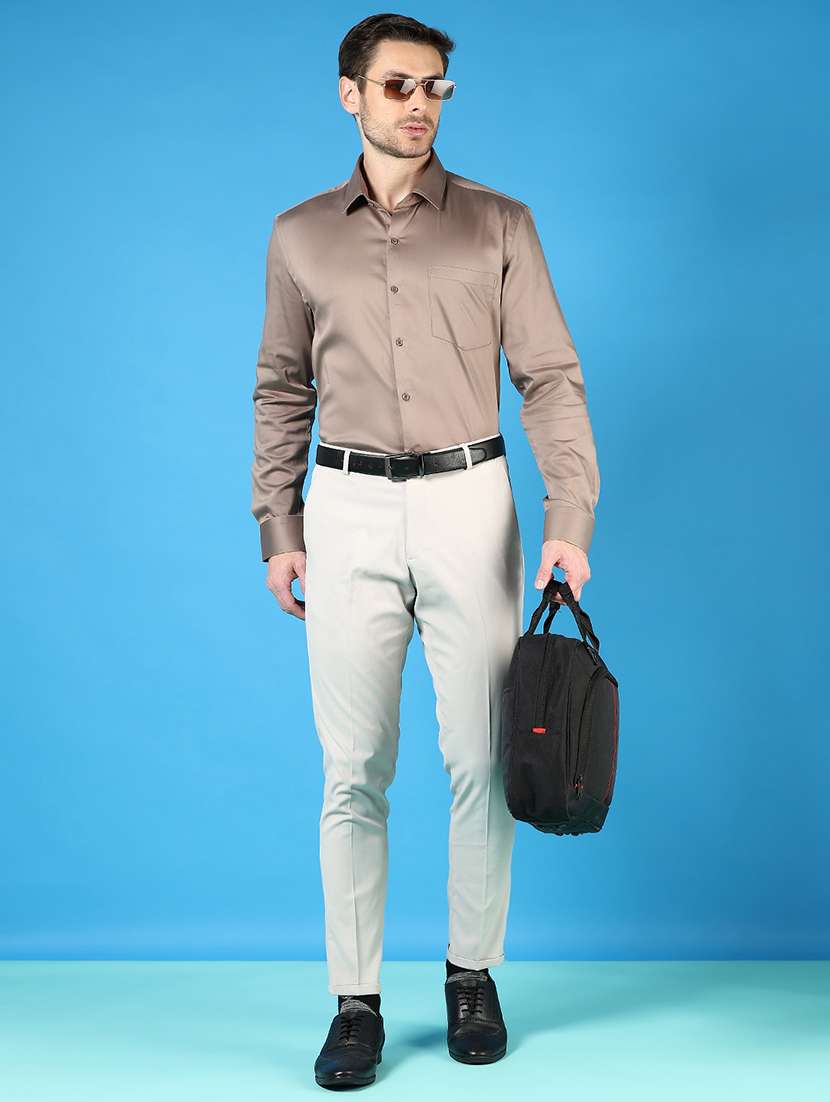 men solid long sleeve regualr fit formal shirt - 22168982 -  Standard Image - 4