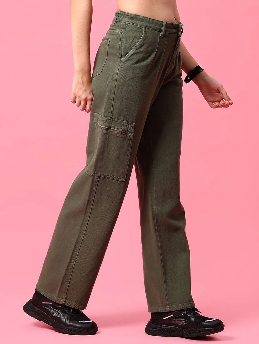 men solid mid rise regular fit cargo - 22169117 -  Standard Image - 1