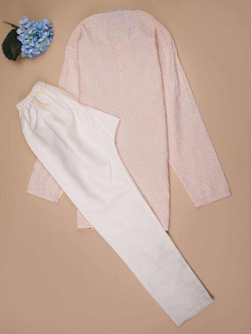 boys embroidered long sleeve kurta and pyjama set - 22169455 -  Standard Image - 1