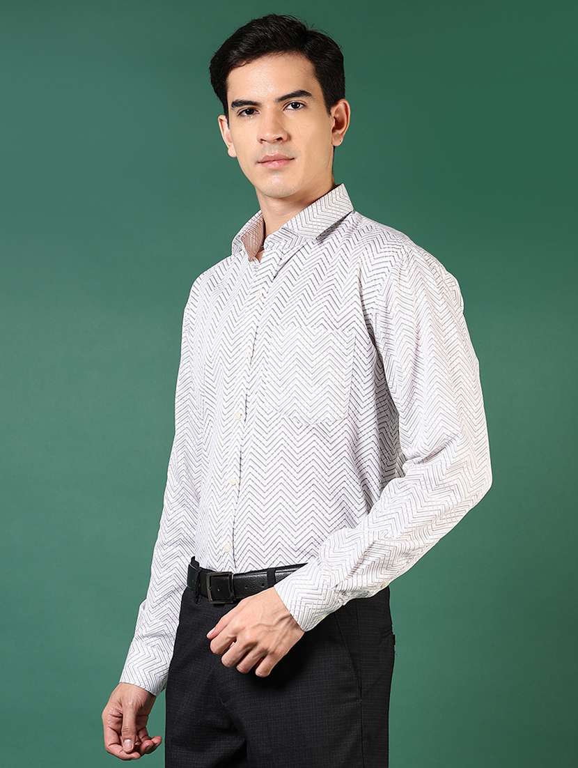 men printed long sleeve regualr fit formal shirt - 22169636 -  Standard Image - 1