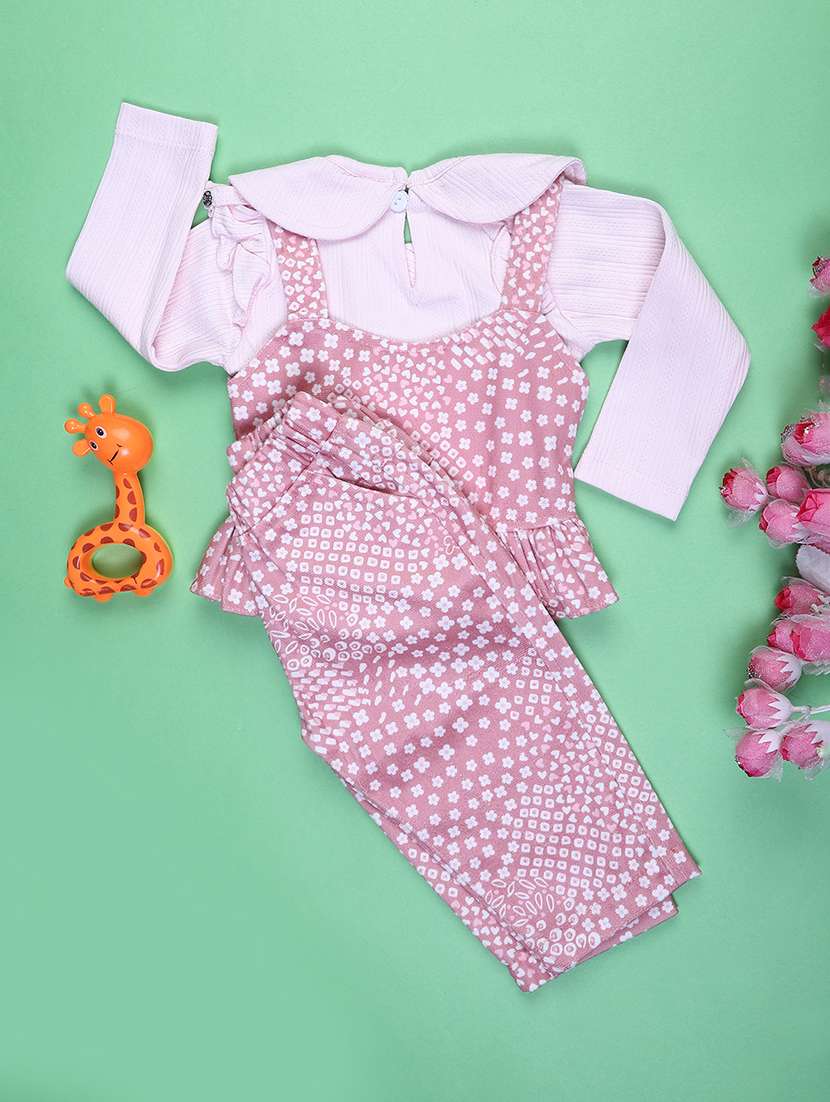 girls printed peter pan neck full length set - 22169726 -  Standard Image - 1