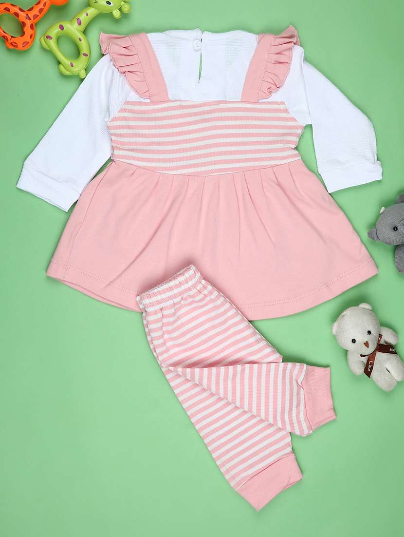 girls striped top and trouser co-ord set - 22169878 -  Standard Image - 1