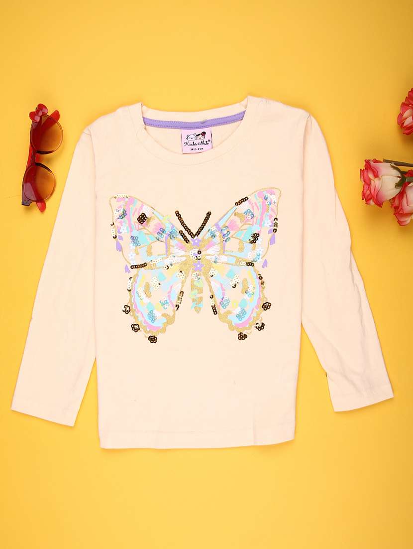 girls printed long sleeve tee
