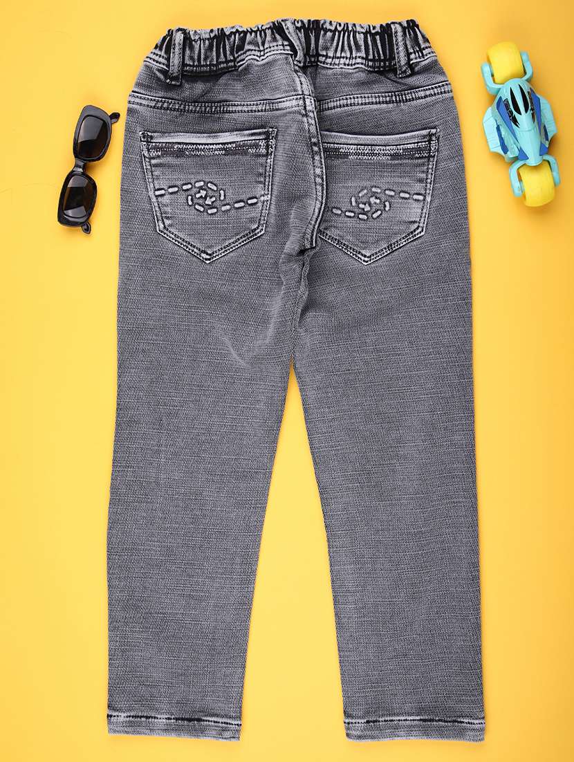 boys solid mid rise slim fit jean - 22170414 -  Standard Image - 1