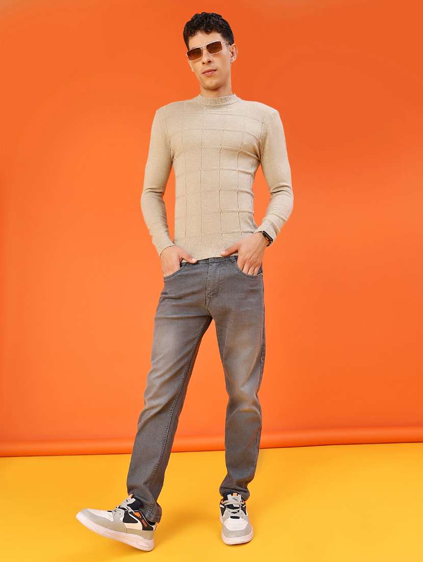 Men Checkered Long Sleeve Slim Fit Pullover - 22170432 -  Standard Image - 4