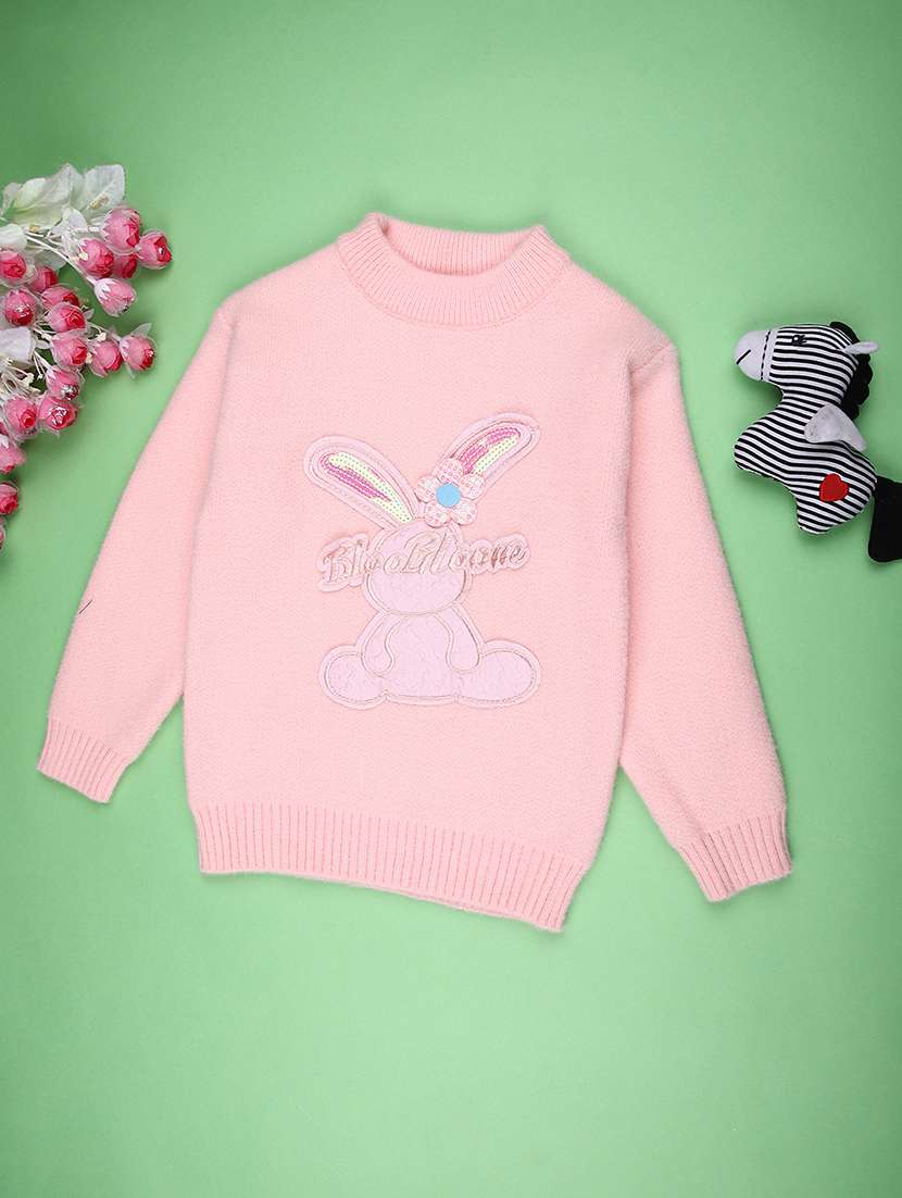 girls self designed long sleeve sweater