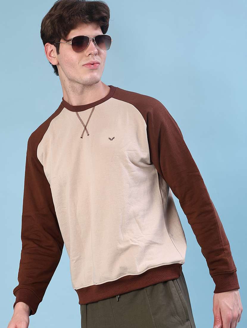 men color block long sleeve regular fit sweatshirt