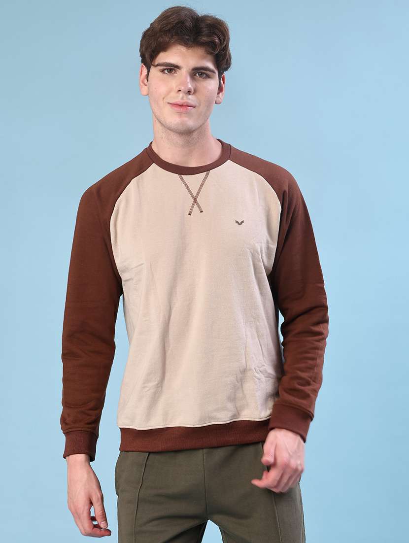 men color block long sleeve regular fit sweatshirt - 22170453 -  Standard Image - 1