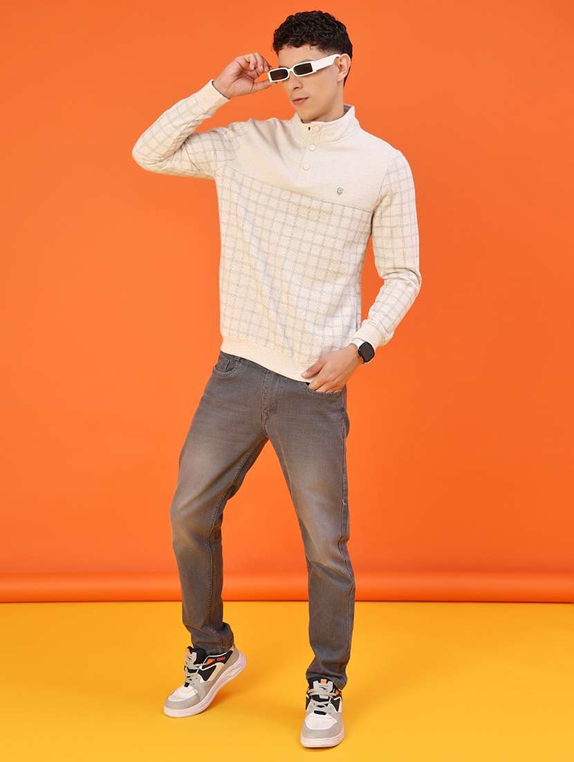 men checkered long sleeve regular fit sweatshirt - 22170454 -  Standard Image - 4