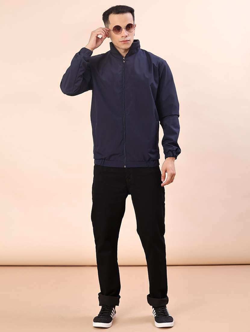 men solid long sleeve windcheater bomber jacket - 22170466 -  Standard Image - 4