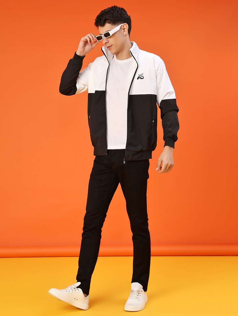 men color block long sleeve lightweight bomber jacket - 22170468 -  Standard Image - 4