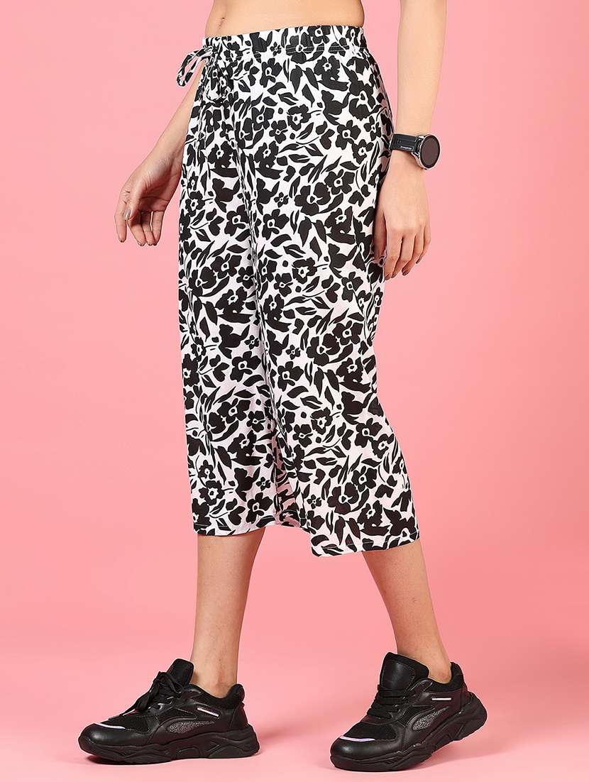 women printed mid rise relaxed fit capri - 22170496 -  Standard Image - 1
