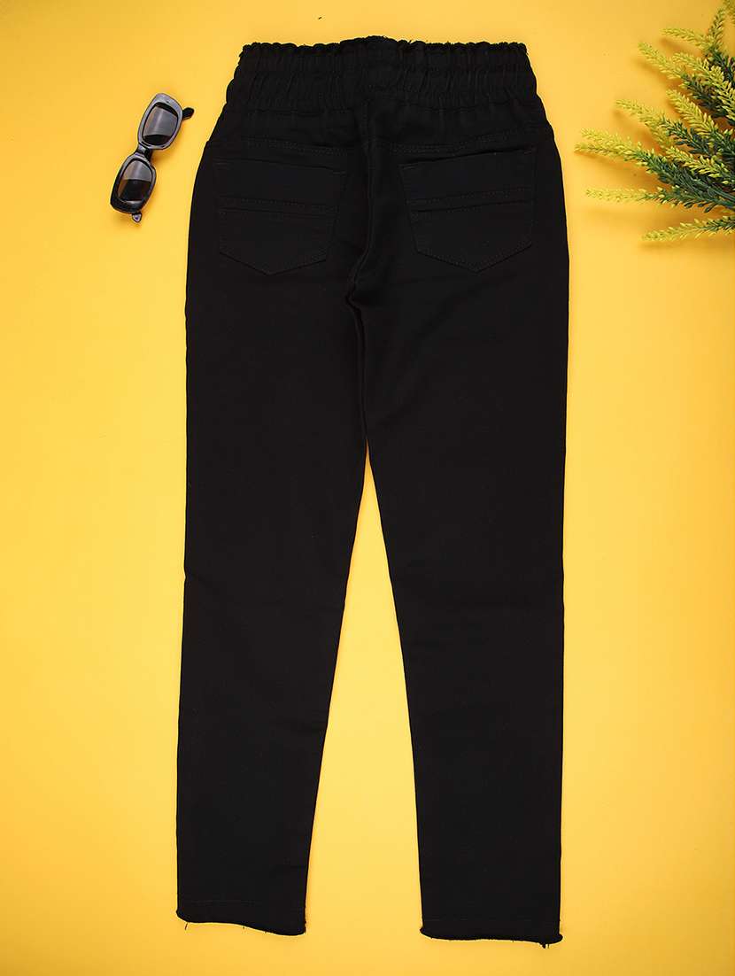 girls solid mid rise slim fit jean - 22170535 -  Standard Image - 1