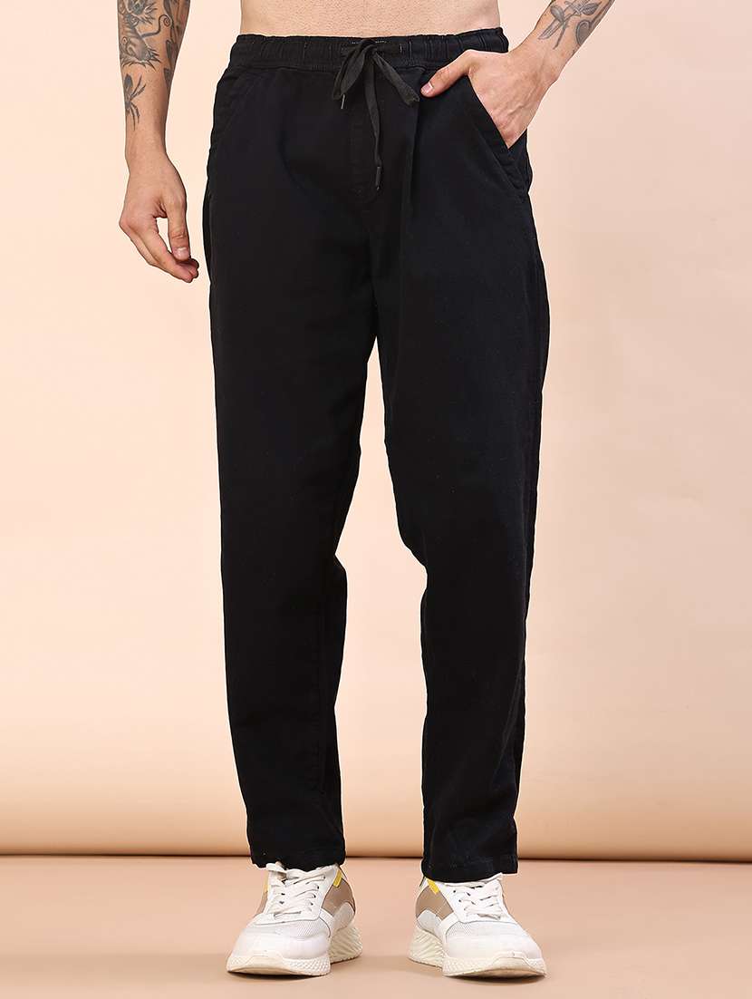 men plain mid rise full length jean