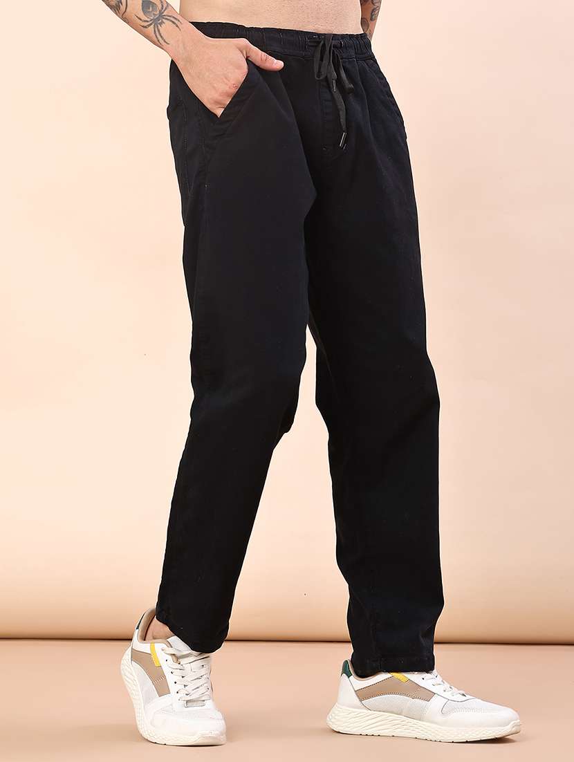 men plain mid rise full length straight trouser - 22170563 -  Standard Image - 1