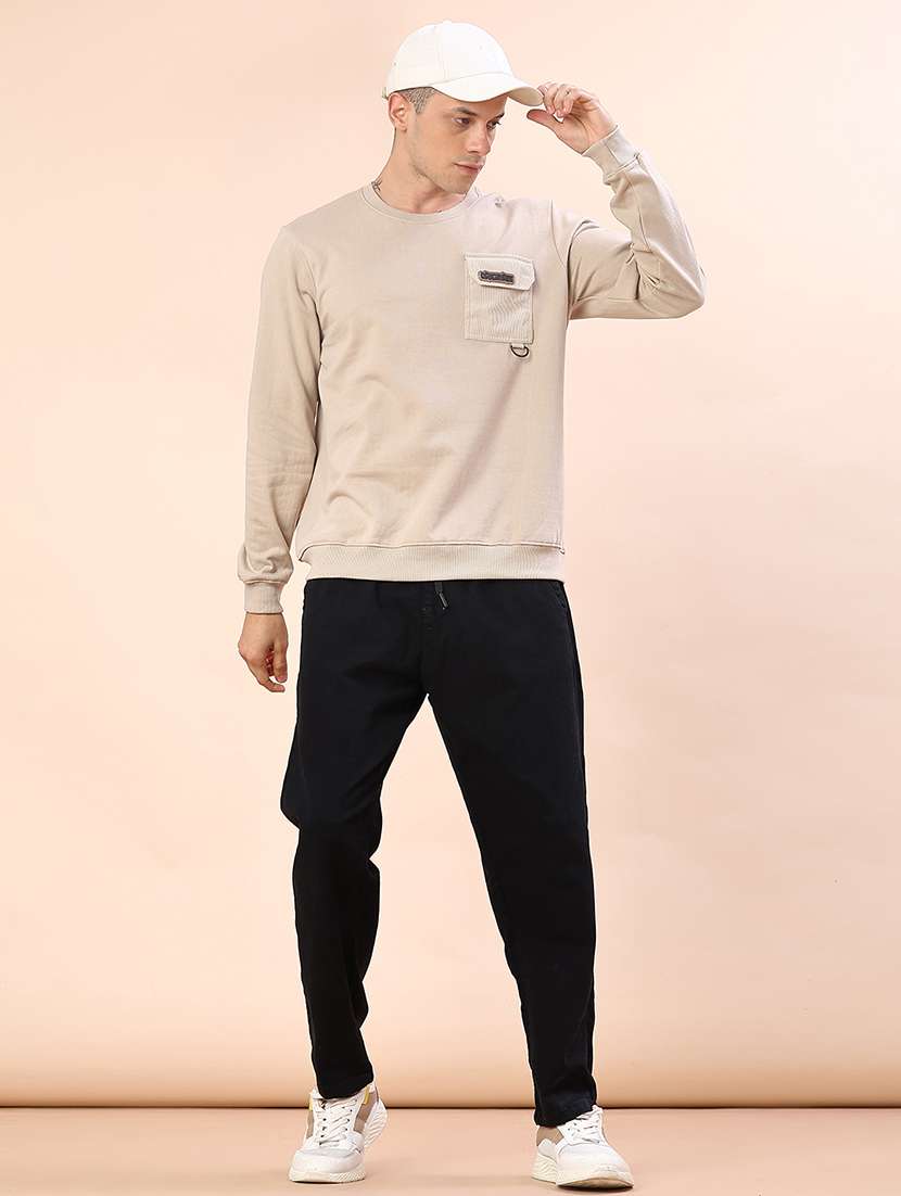 men plain mid rise full length straight trouser - 22170563 -  Standard Image - 4