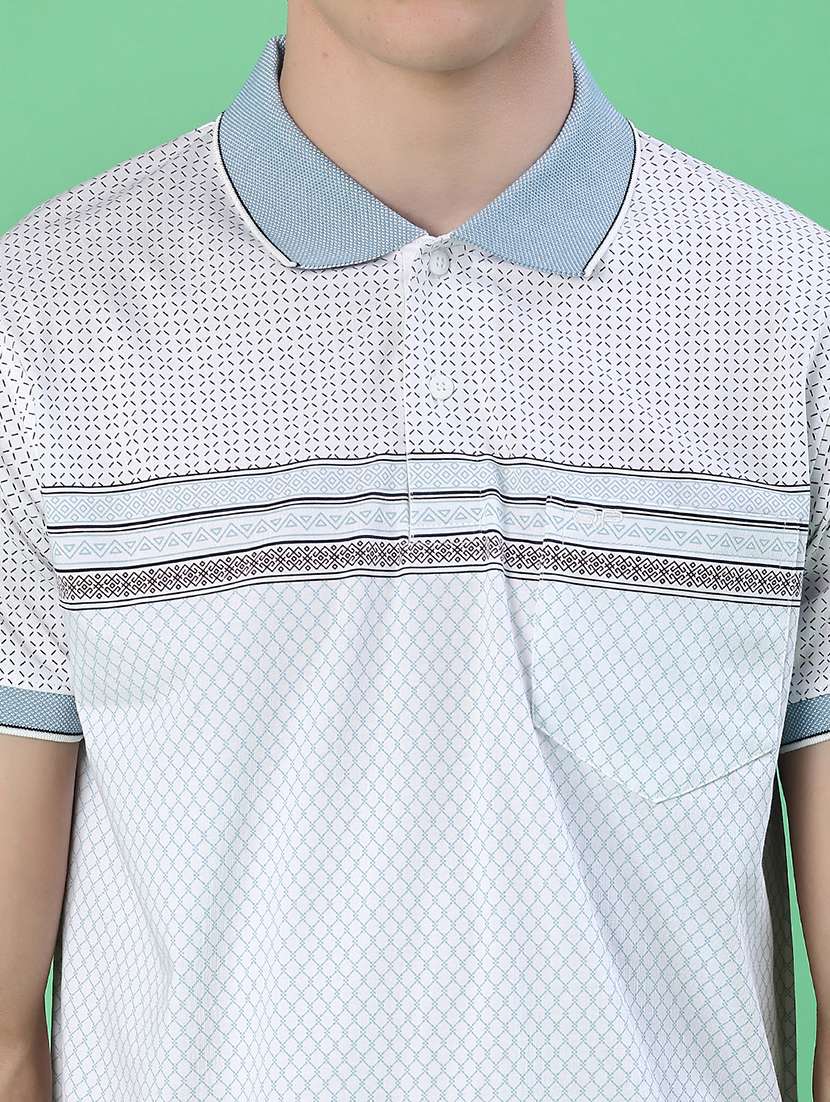men printed short sleeve polo t-shirt - 22170574 -  Standard Image - 4
