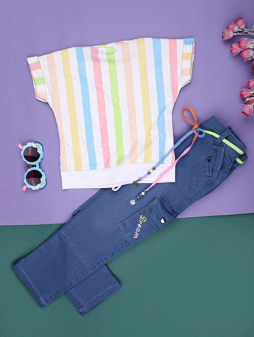 Girls Printed Short Sleeves Full Length Set - 22170585 -  Standard Image - 1