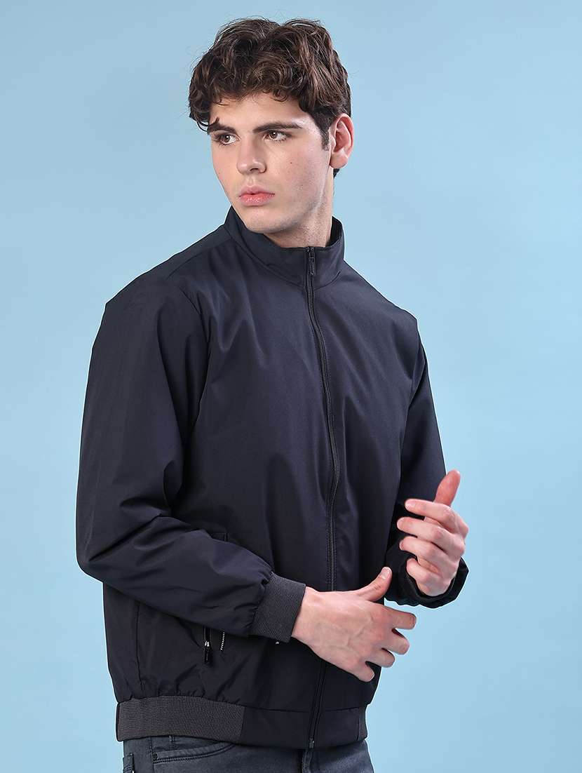 men solid long sleeve lightweight bomber jacket - 22170607 -  Standard Image - 1