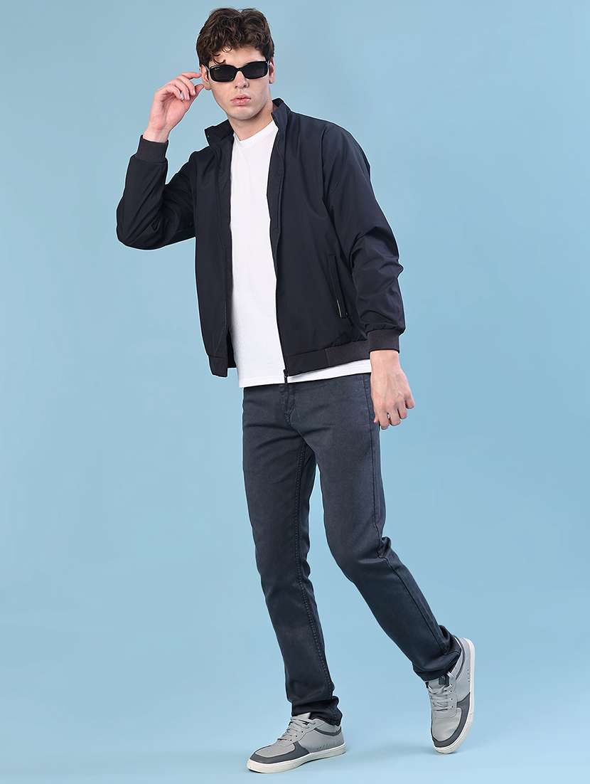 men solid long sleeve lightweight bomber jacket - 22170607 -  Standard Image - 4