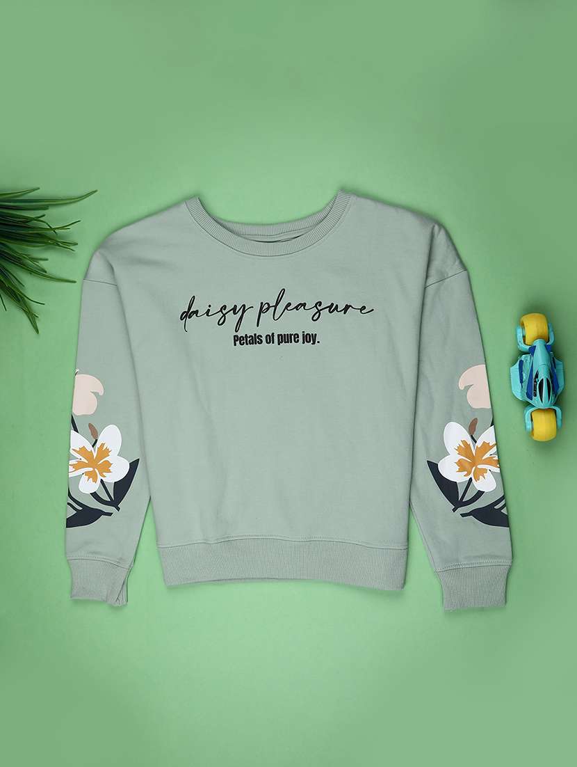 girls printed long sleeve sweatshirt