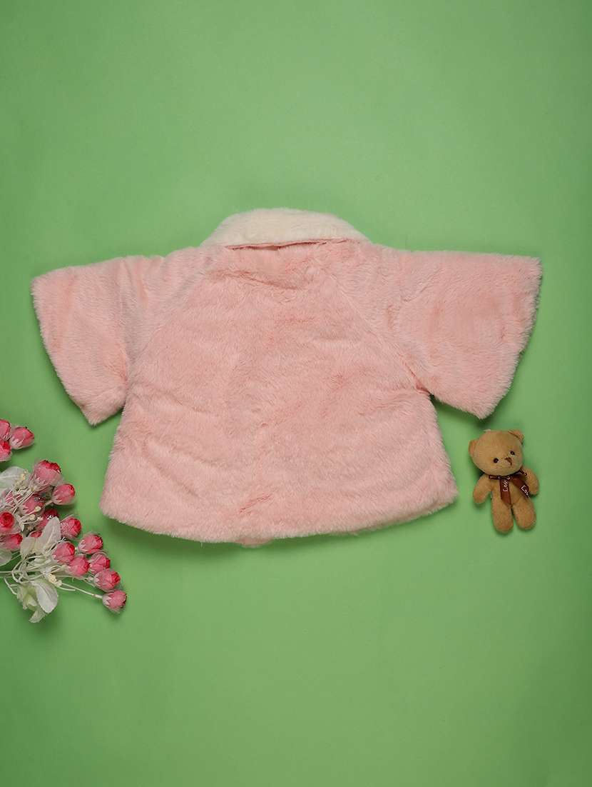 girls self designed collared fur jacket - 22170661 -  Standard Image - 1