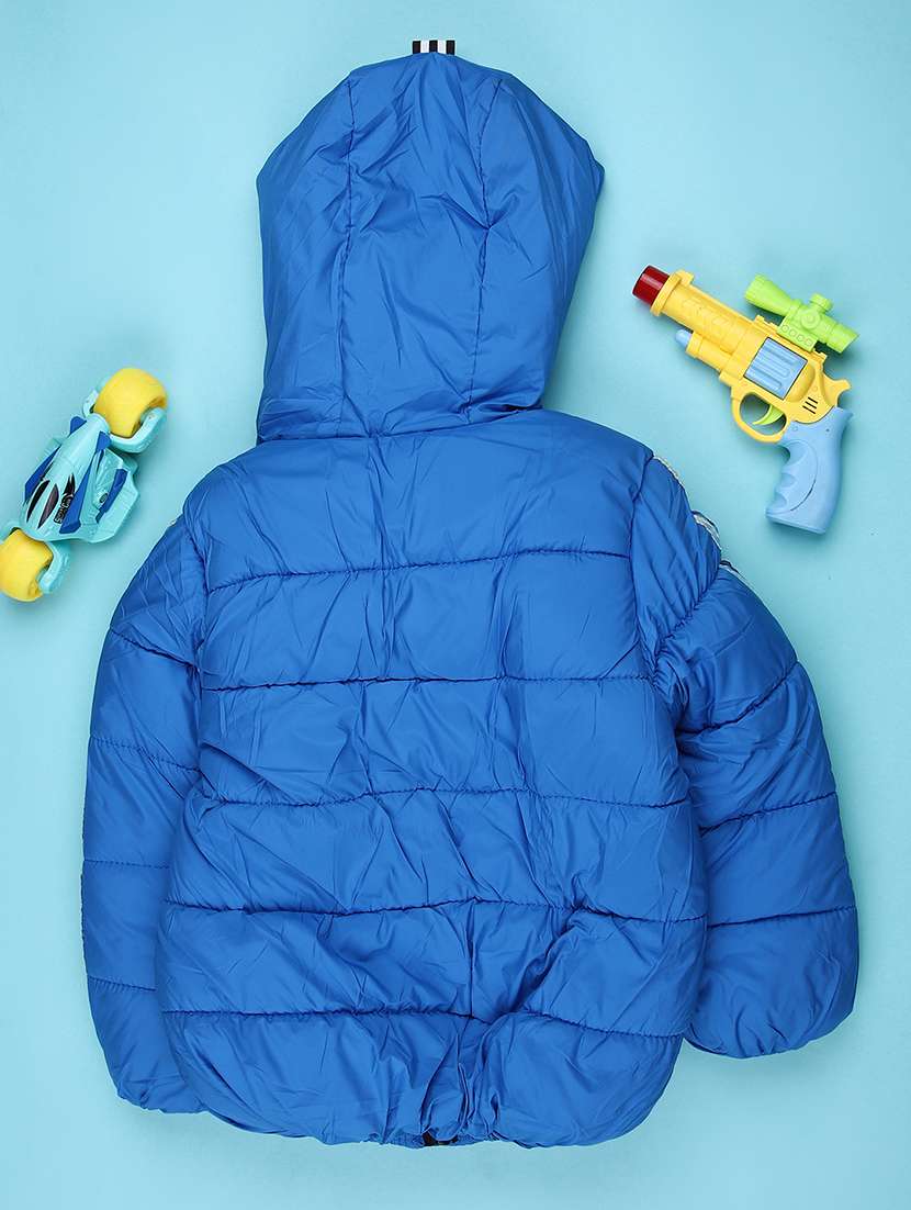 boys solid long sleeve hooded quilted jacket - 22170685 -  Standard Image - 1