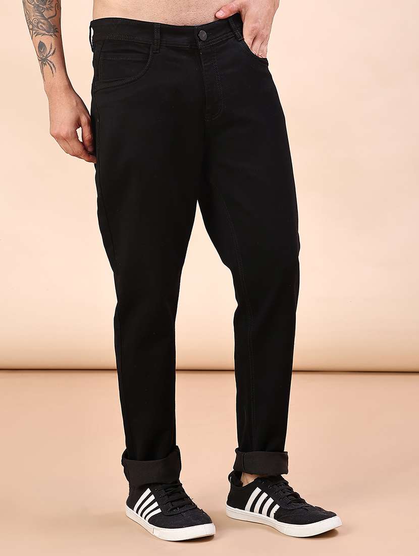 men plain mid rise full length jean - 22170687 -  Standard Image - 1