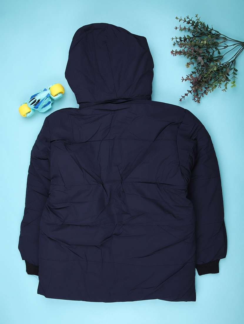 boys solid long sleeve hooded quilted jacket - 22170695 -  Standard Image - 1