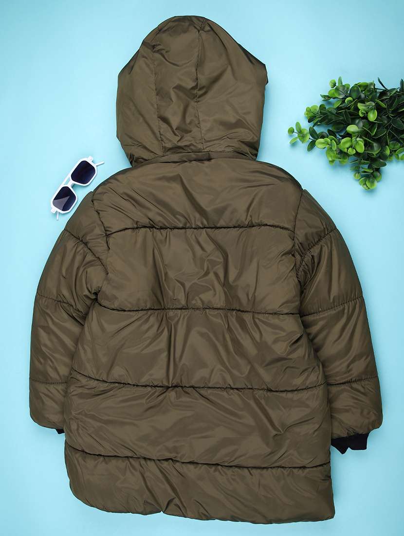 boys solid long sleeve hooded quilted jacket - 22170696 -  Standard Image - 1