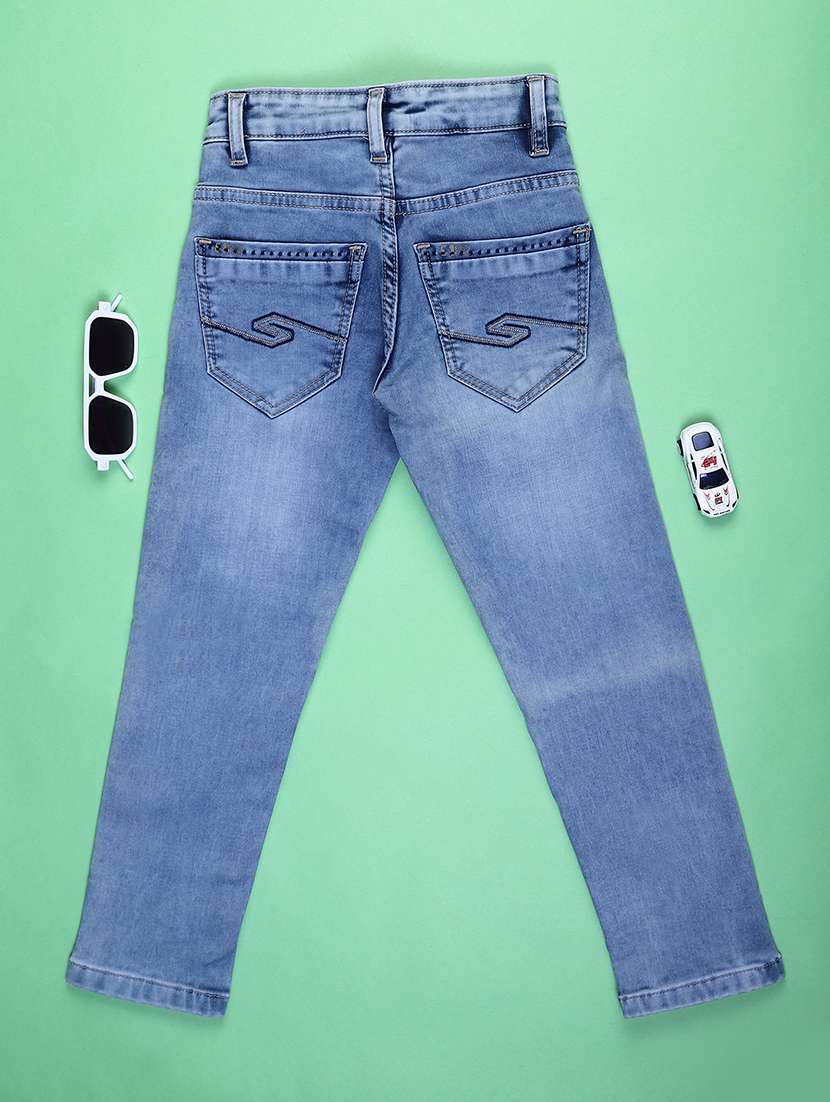 boys solid mid rise slim fit jean - 22170703 -  Standard Image - 1