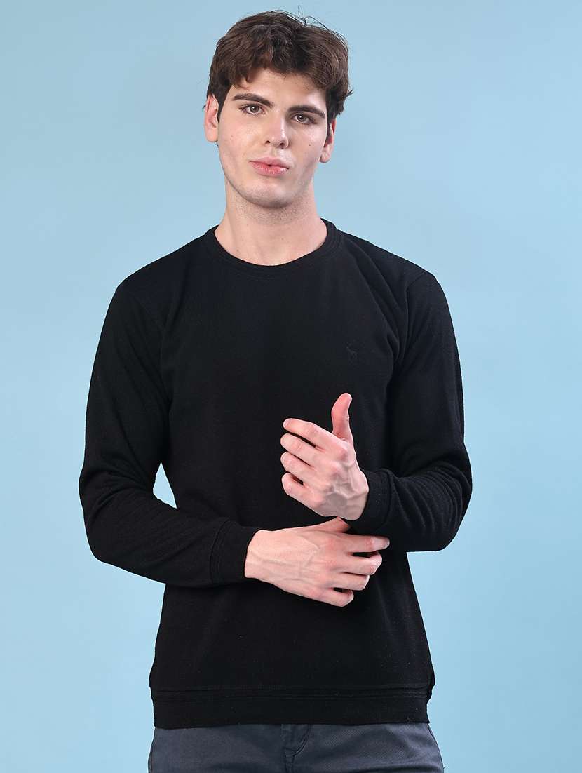 black cotton blend pullover - 22170711 -  Standard Image - 1