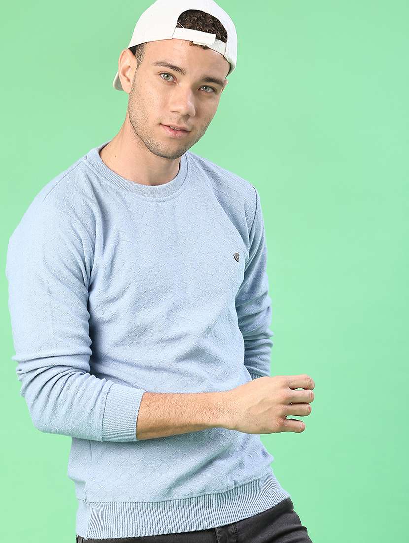 blue cotton blend pullover - 22170713 -  Standard Image - 1