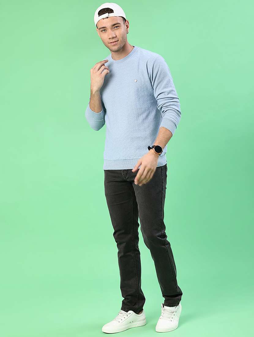 blue cotton blend pullover - 22170713 -  Standard Image - 4