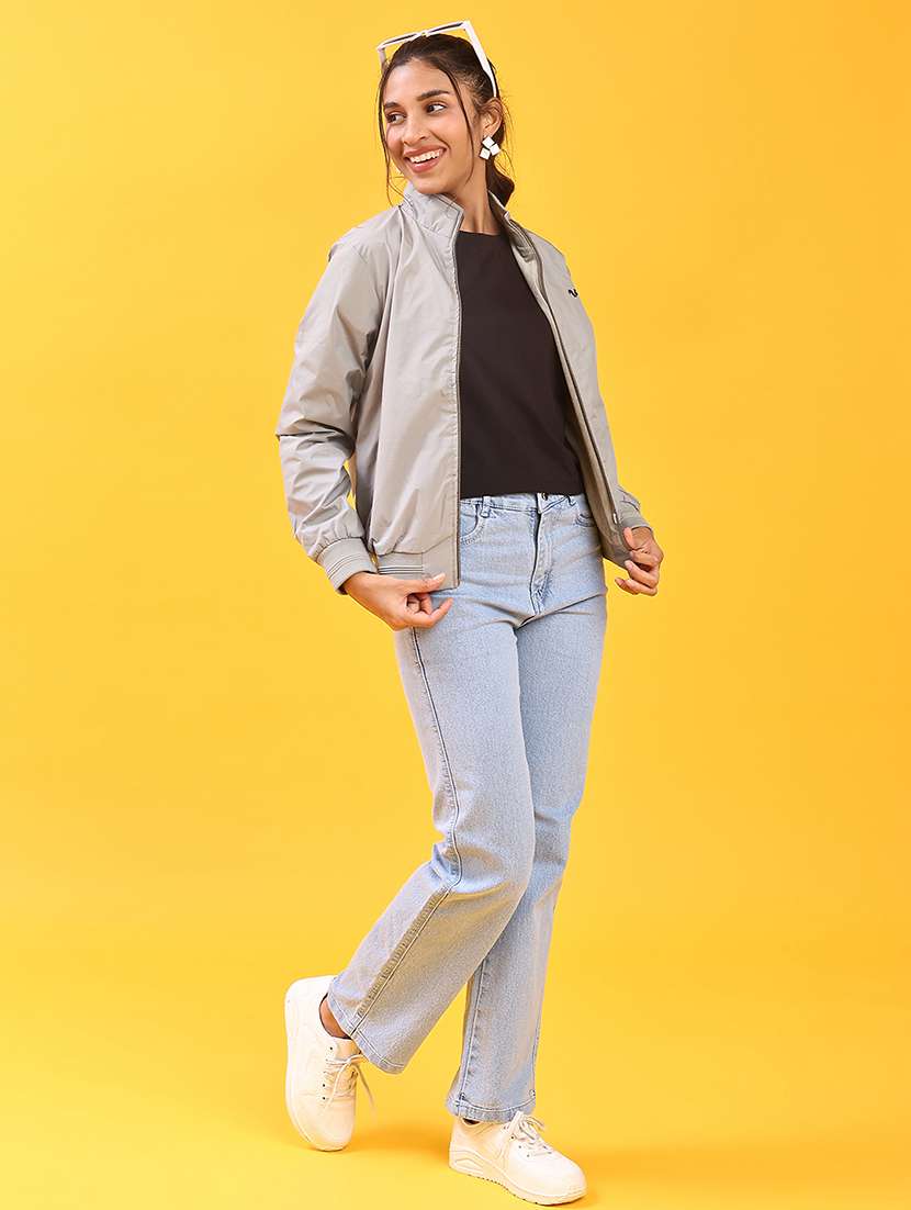 women solid long sleeve windcheater jacket - 22170740 -  Standard Image - 4