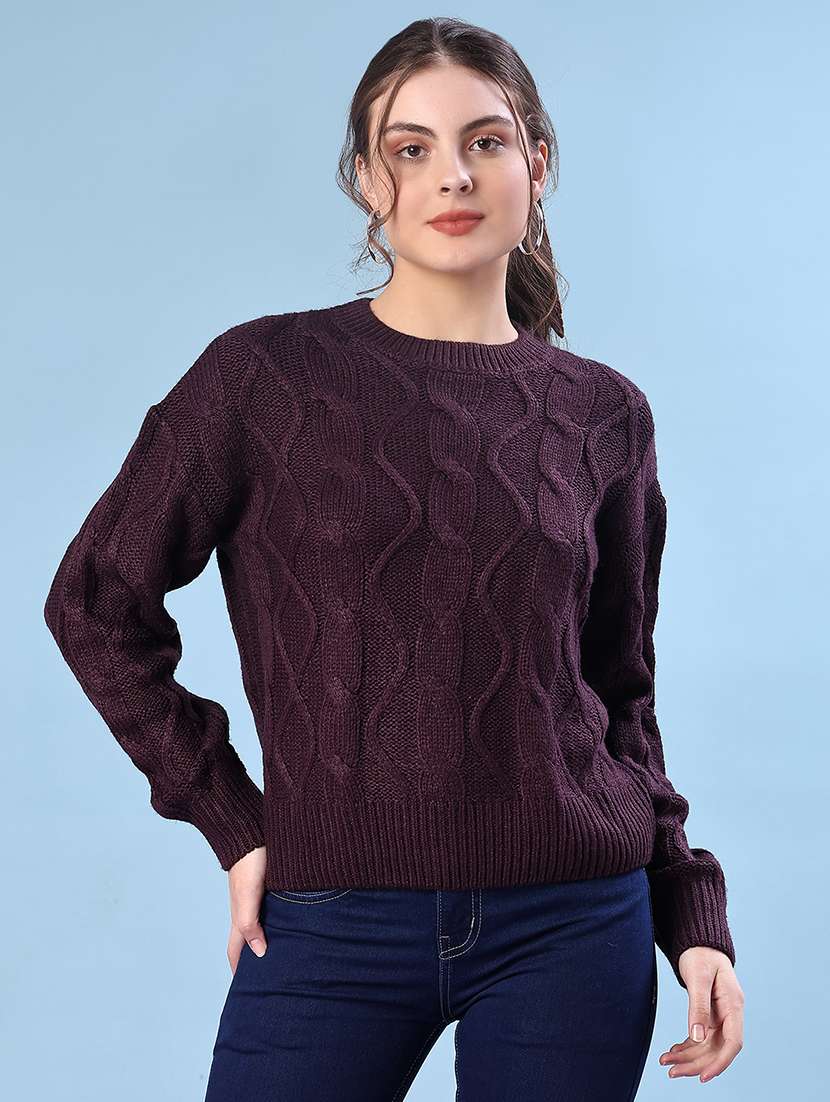 women self designed long sleeve pullover - 22170794 -  Standard Image - 1