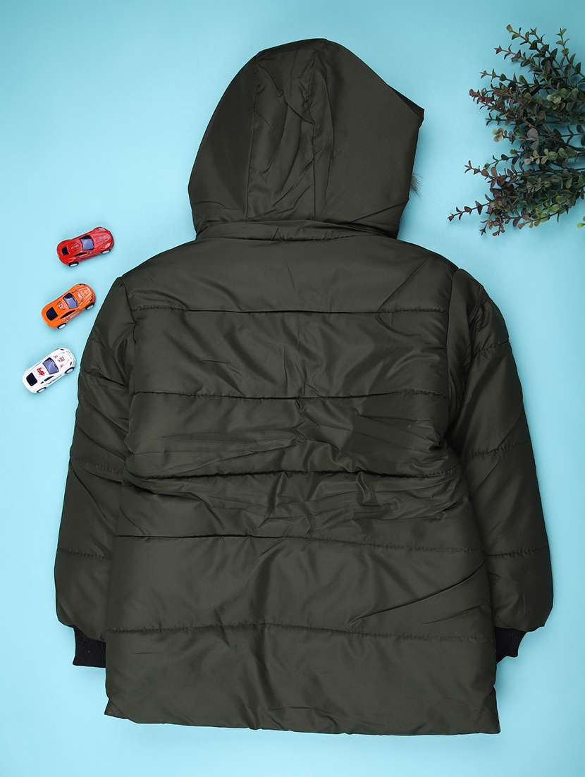 boys solid long sleeve hooded quilted jacket - 22170839 -  Standard Image - 1