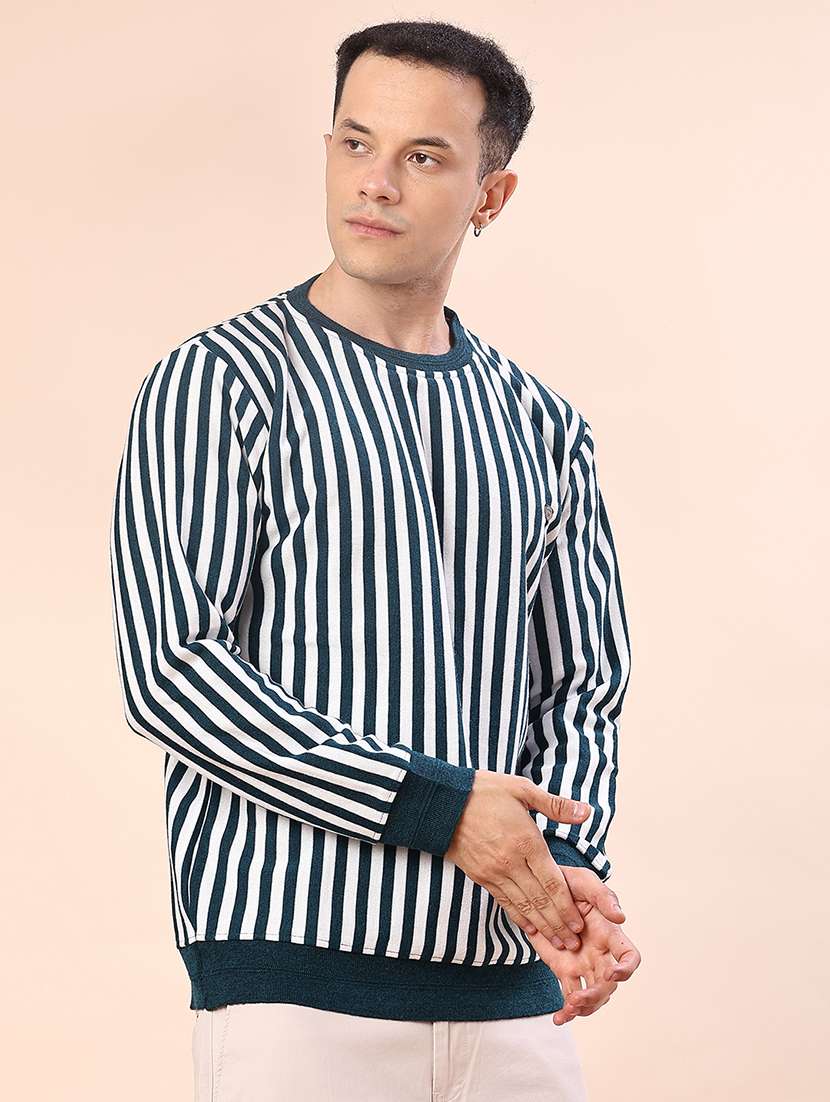 men striped long sleeve regular fit pullover  - 22170848 -  Standard Image - 1