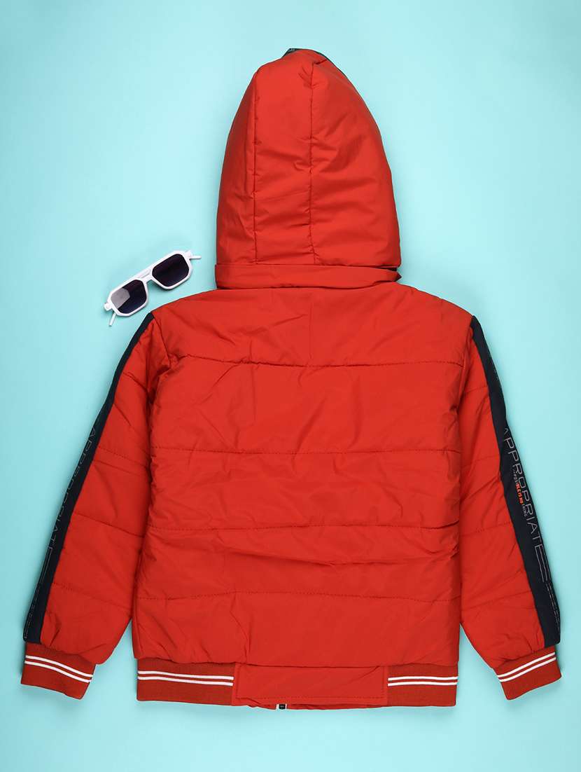 boys solid long sleeve hooded quilted jacket - 22170854 -  Standard Image - 1