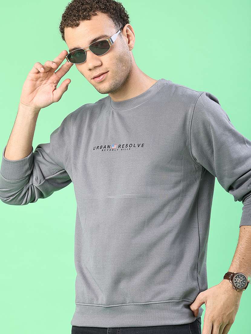 men chest print long sleeve regular fit sweatshirt - 22170864 -  Standard Image - 1