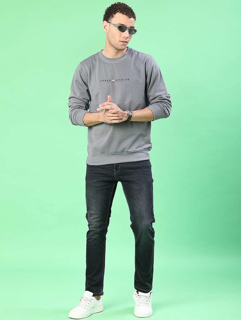 men chest print long sleeve regular fit sweatshirt - 22170864 -  Standard Image - 4