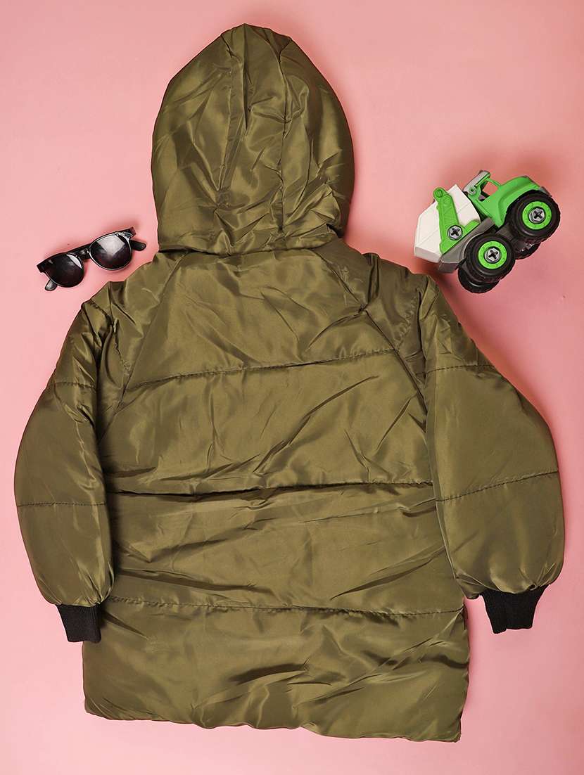 boys solid long sleeve hooded quilted jacket - 22170874 -  Standard Image - 1