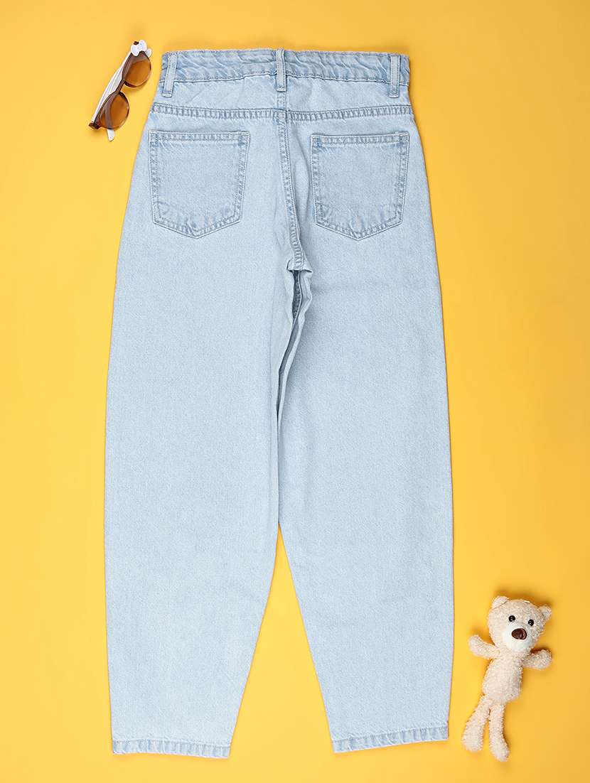 girls blue denim plain jean - 22170935 -  Standard Image - 1